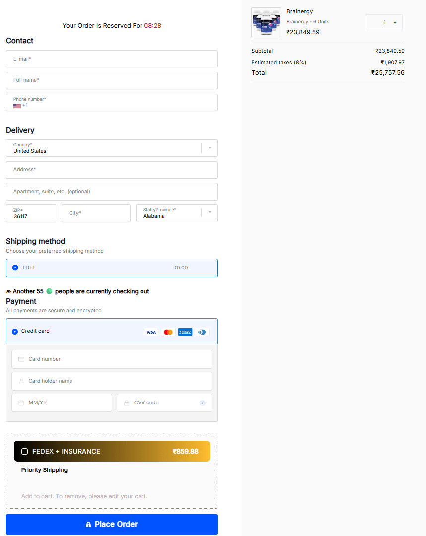Brainergy order form